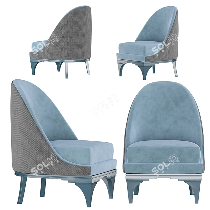 Luxurious DUKE Armchair: Elegant Design by CorteZari 3D model image 2