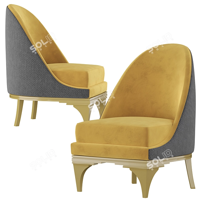 Luxurious DUKE Armchair: Elegant Design by CorteZari 3D model image 6