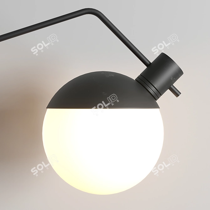 Elegant Black Wall Light by Grupa Baluna 3D model image 4