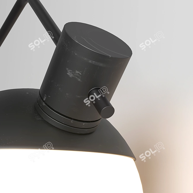 Elegant Black Wall Light by Grupa Baluna 3D model image 5