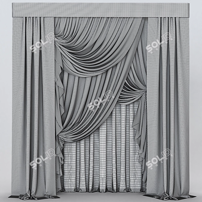 Elegant Lace Curtain: Customizable & High-quality 3D model image 2