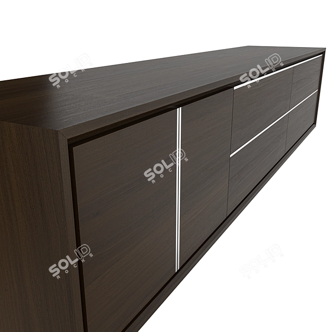 Modern Dark Wood Sideboard - Dimensions: 60x280x70cm 3D model image 5