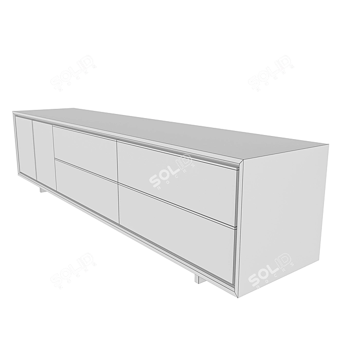 Modern Dark Wood Sideboard - Dimensions: 60x280x70cm 3D model image 7