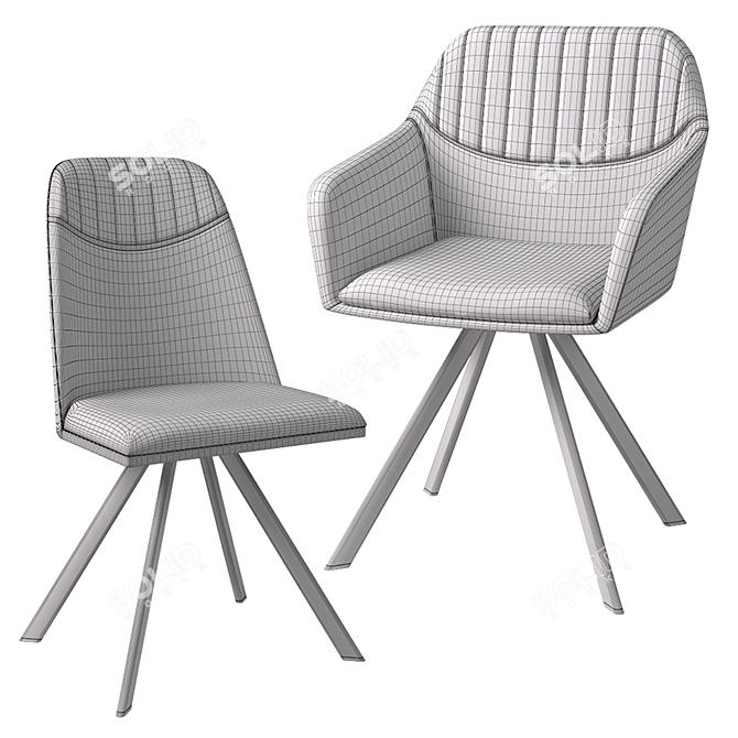 Signal Milton and Milton II Chairs - Stylish and Comfortable Seating 3D model image 4