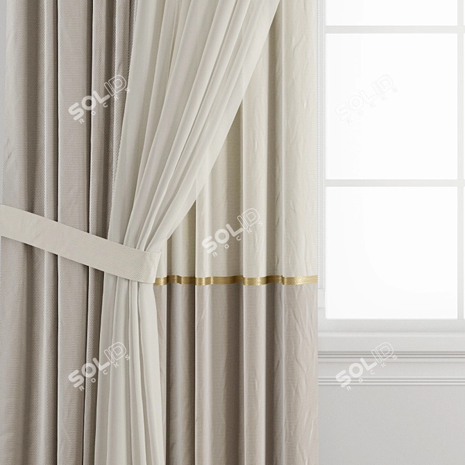 Polygonal Curtain Model - High Quality & Multiple Formats 3D model image 3