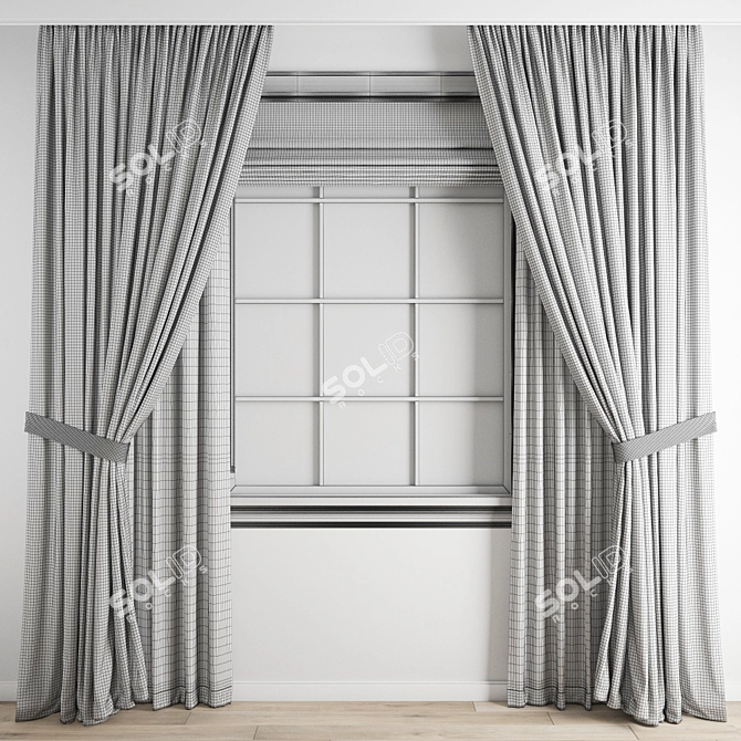 Polygonal Curtain Model - High Quality & Multiple Formats 3D model image 5