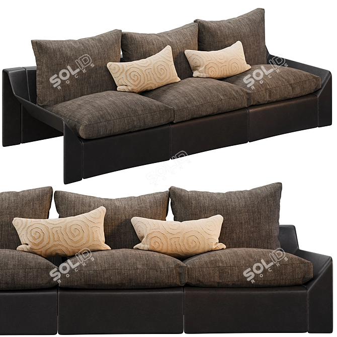 Cozy Corona Sofa Unwrapped 3D model image 4