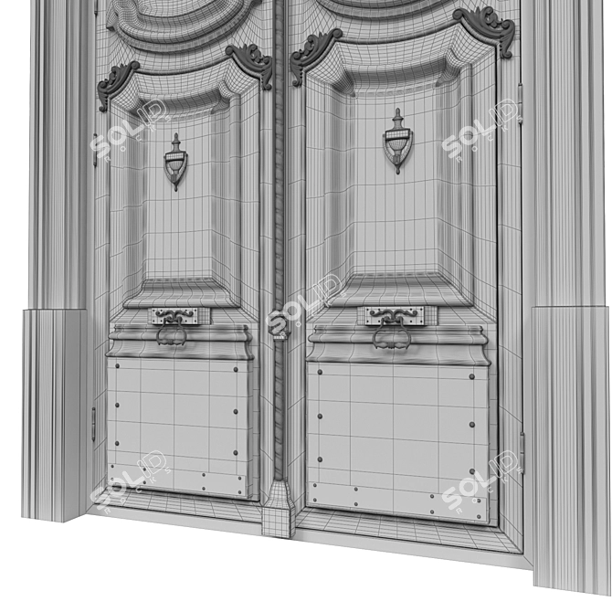  Classic 3D Max Door: 2100mm x 4455mm 3D model image 6