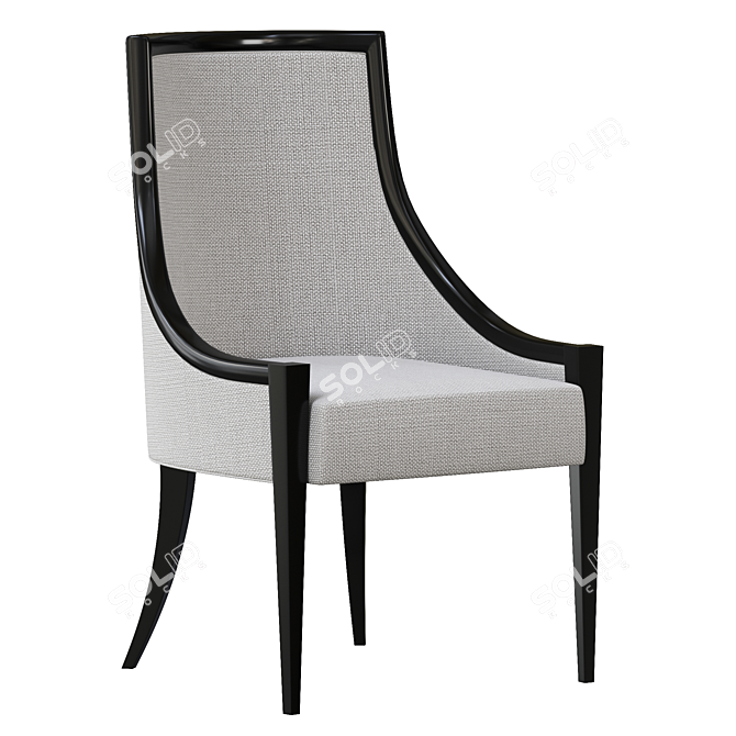 French Empire Fabric Armchair: Elegant and Luxurious 3D model image 1
