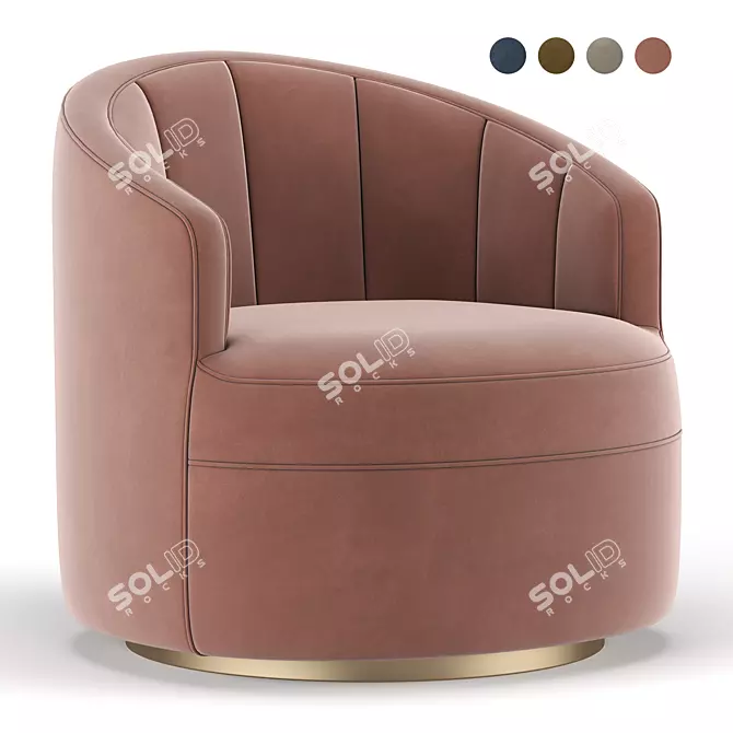 Modern Ergonomic Swivel Chair 3D model image 1