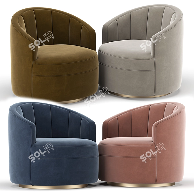 Modern Ergonomic Swivel Chair 3D model image 2