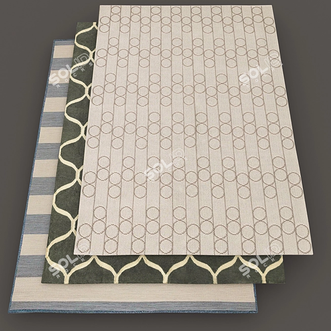 Modern IKEA Rug Collection 3D model image 1