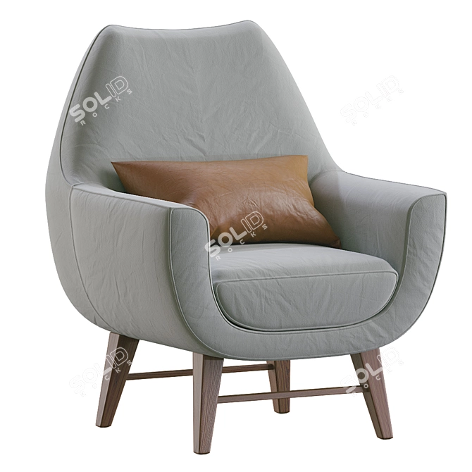 Elegant Cadeirao Armchair 3D model image 1