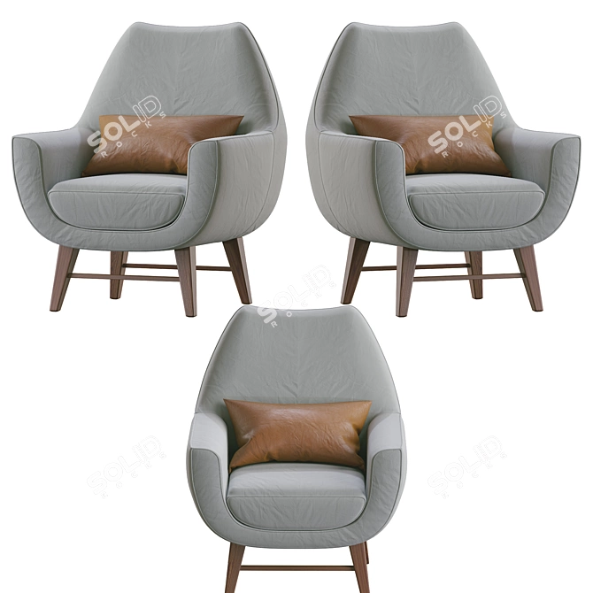 Elegant Cadeirao Armchair 3D model image 2