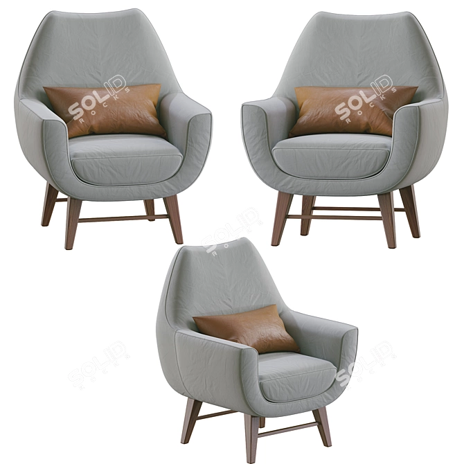 Elegant Cadeirao Armchair 3D model image 3