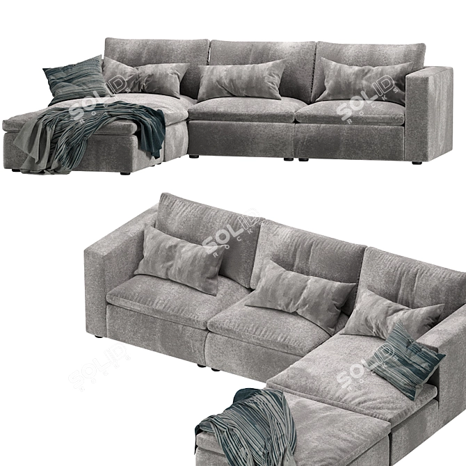 Elegant Realm Modular Sofa 3D model image 5