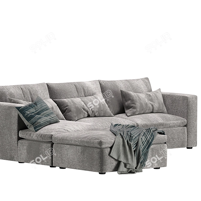 Elegant Realm Modular Sofa 3D model image 6
