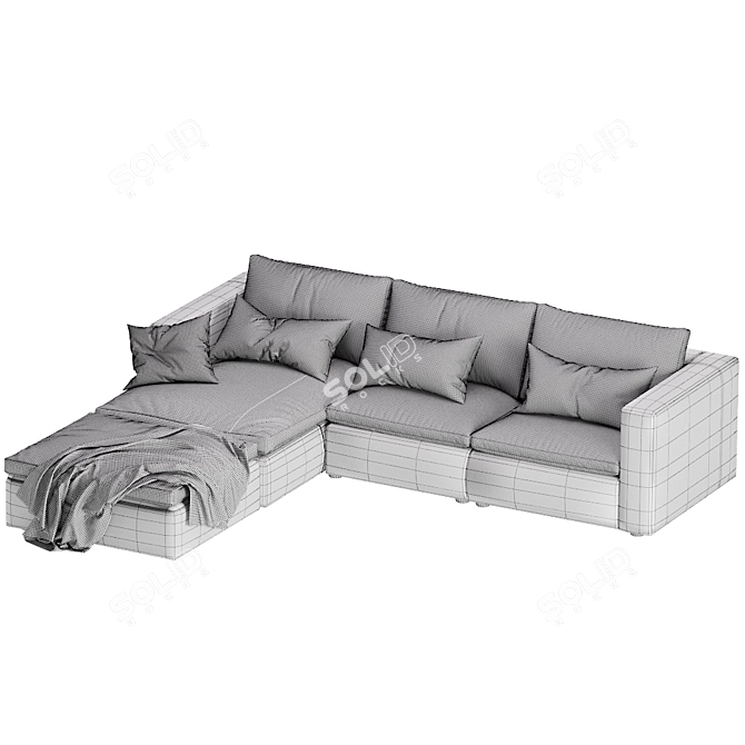 Elegant Realm Modular Sofa 3D model image 7