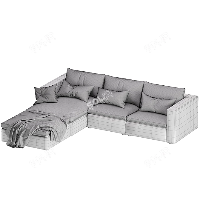 Elegant Realm Modular Sofa 3D model image 8