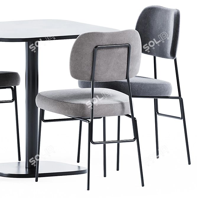 Elegant Foot Table & Kapoor Chair 3D model image 3