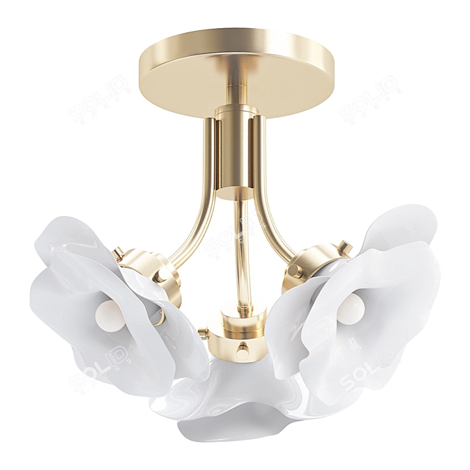 Petite Blossom Flush Mount 3D model image 1