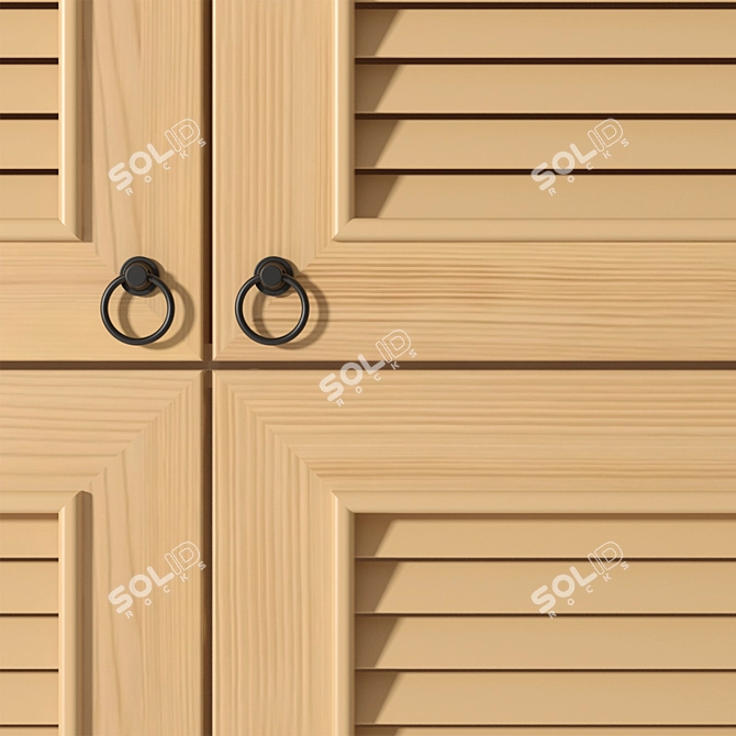 Modern Beige Wardrobe with Two Handle Options 3D model image 4