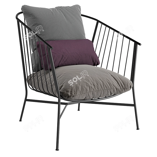Contemporary Outdoor Armchair 3D model image 1