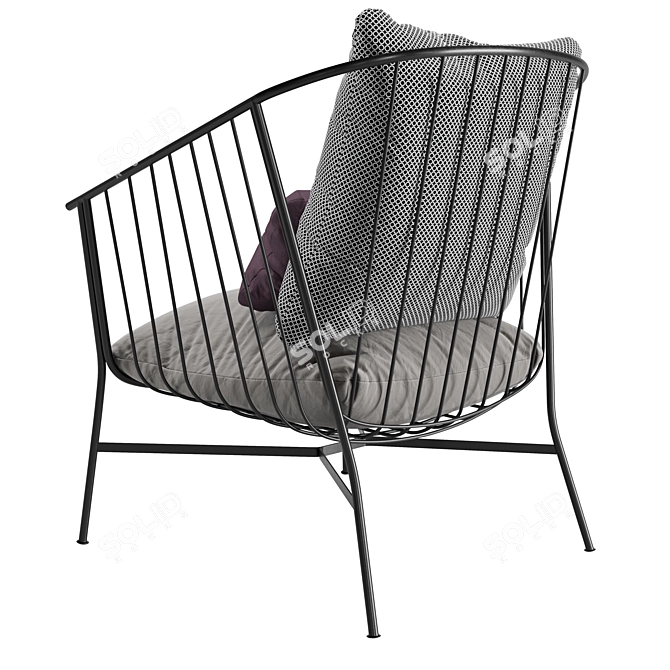 Contemporary Outdoor Armchair 3D model image 4