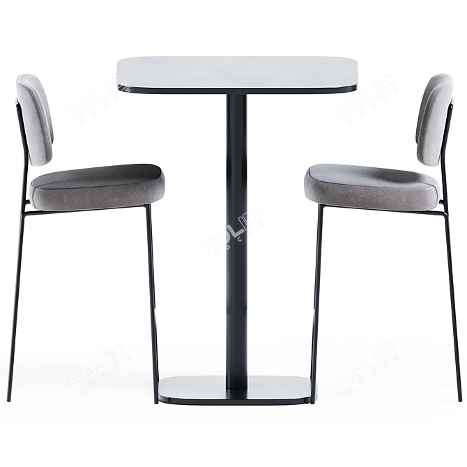 Elevate your space: High Foot Table & Kapoor Bar Chair 3D model image 2