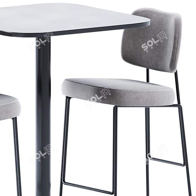 Elevate your space: High Foot Table & Kapoor Bar Chair 3D model image 3