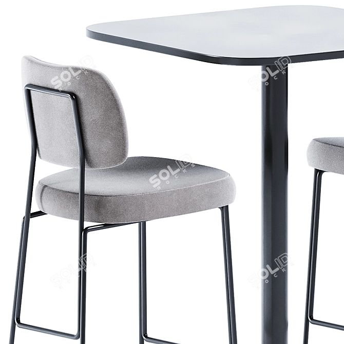 Elevate your space: High Foot Table & Kapoor Bar Chair 3D model image 4