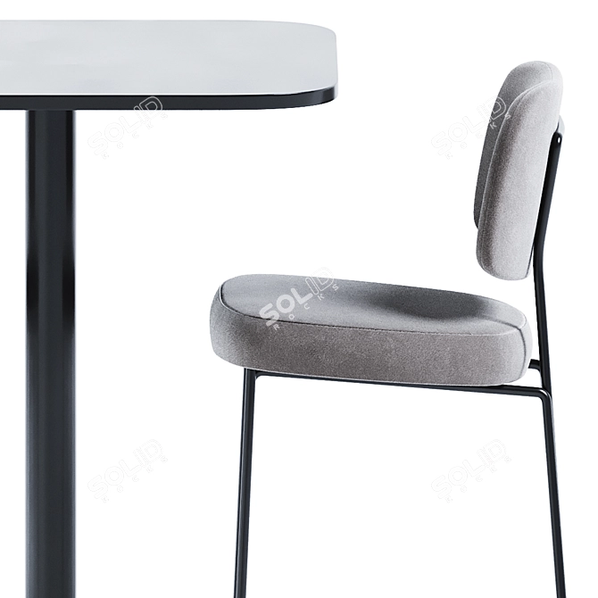 Elevate your space: High Foot Table & Kapoor Bar Chair 3D model image 5