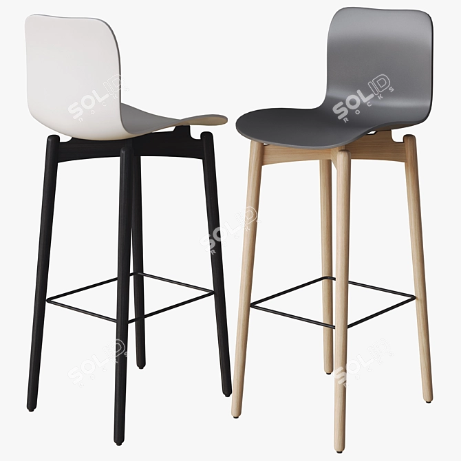 Modern Scandinavian Stool: Norr11 Langue 3D model image 2