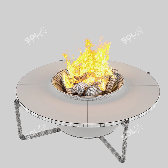 Elegant Domino Coffee Table - 120cm Diameter 3D model image 3