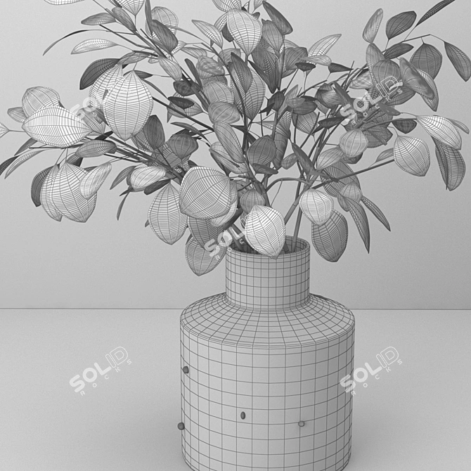 Eucalyptus Glass Vase: Indoor Freshness 3D model image 10