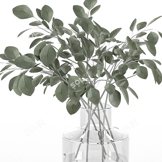Eucalyptus Glass Vase: Indoor Freshness 3D model image 13