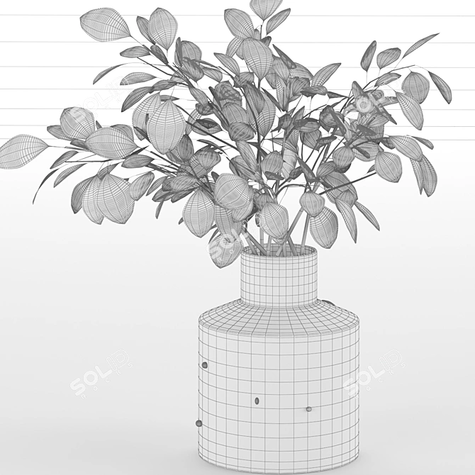 Eucalyptus Glass Vase: Indoor Freshness 3D model image 14