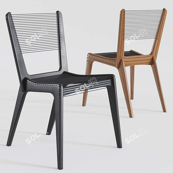 Sleek Cord Chair by Man of Parts 3D model image 2