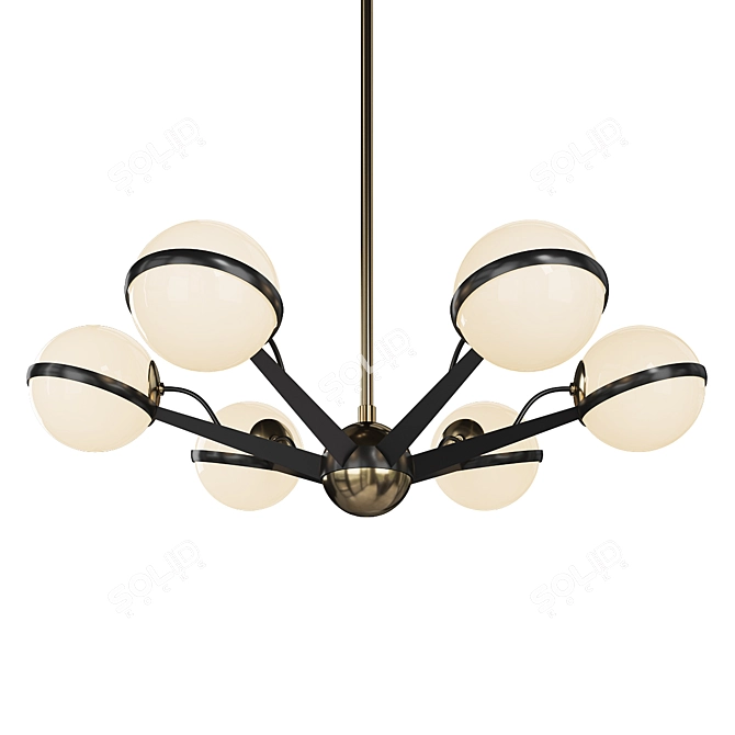 Elegant Bronze Chandelier 3D model image 1