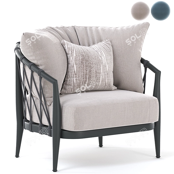 Modern Erica Armchair: Stylish and Comfortable 3D model image 3