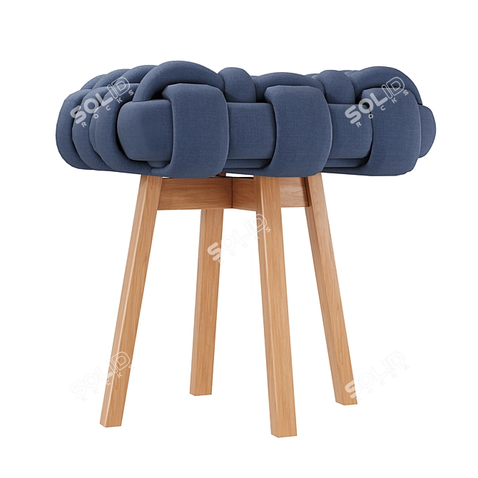 Banco Trama Inspired Wicker Stool 3D model image 2