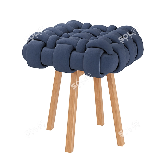 Banco Trama Inspired Wicker Stool 3D model image 3