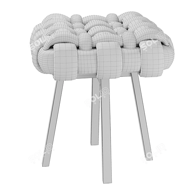 Banco Trama Inspired Wicker Stool 3D model image 5