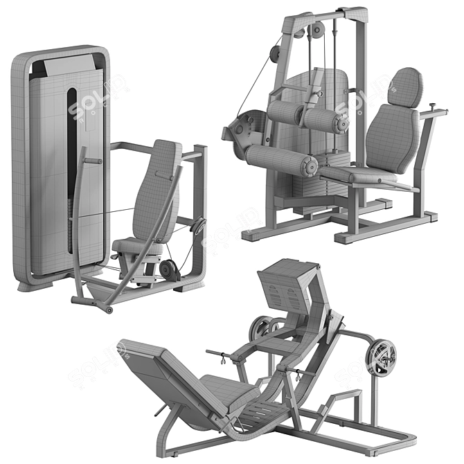 FitFlex Gym Equipment 3D model image 2