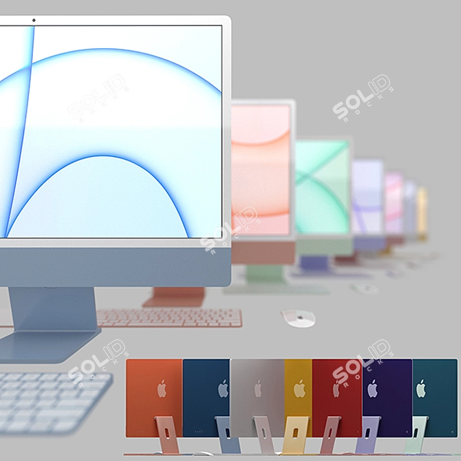 Imac 24" All Colors: Complete & Magical 3D model image 1
