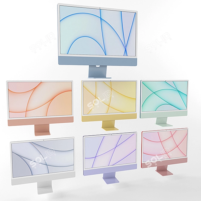 Imac 24" All Colors: Complete & Magical 3D model image 9