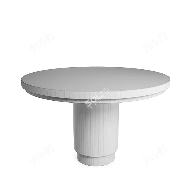 Elegant Brass Round Dining Table 3D model image 2