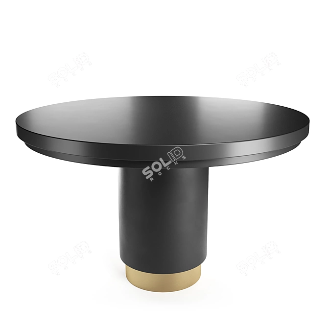 Elegant Brass Round Dining Table 3D model image 3