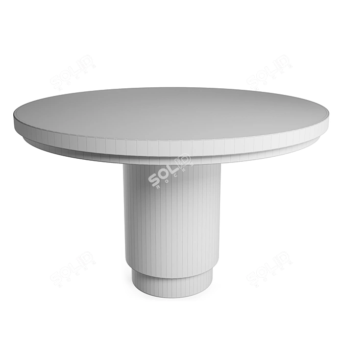 Elegant Brass Round Dining Table 3D model image 4