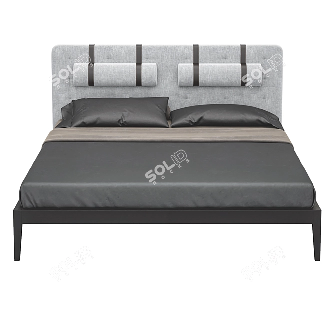 MOD Interiors Marbella Bed: Sleek Design with Walnut Finish 3D model image 2